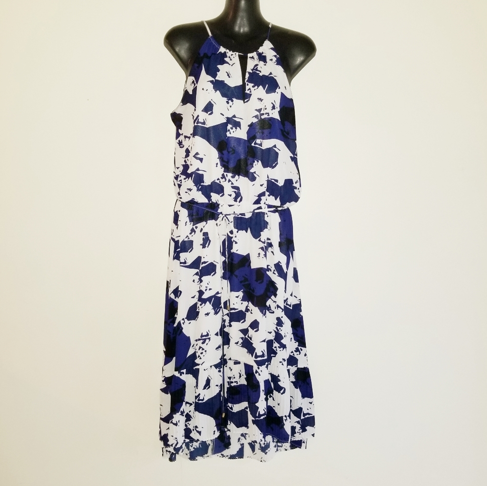 SIMPLY VERA SZ M High low Dress Blue white Straps